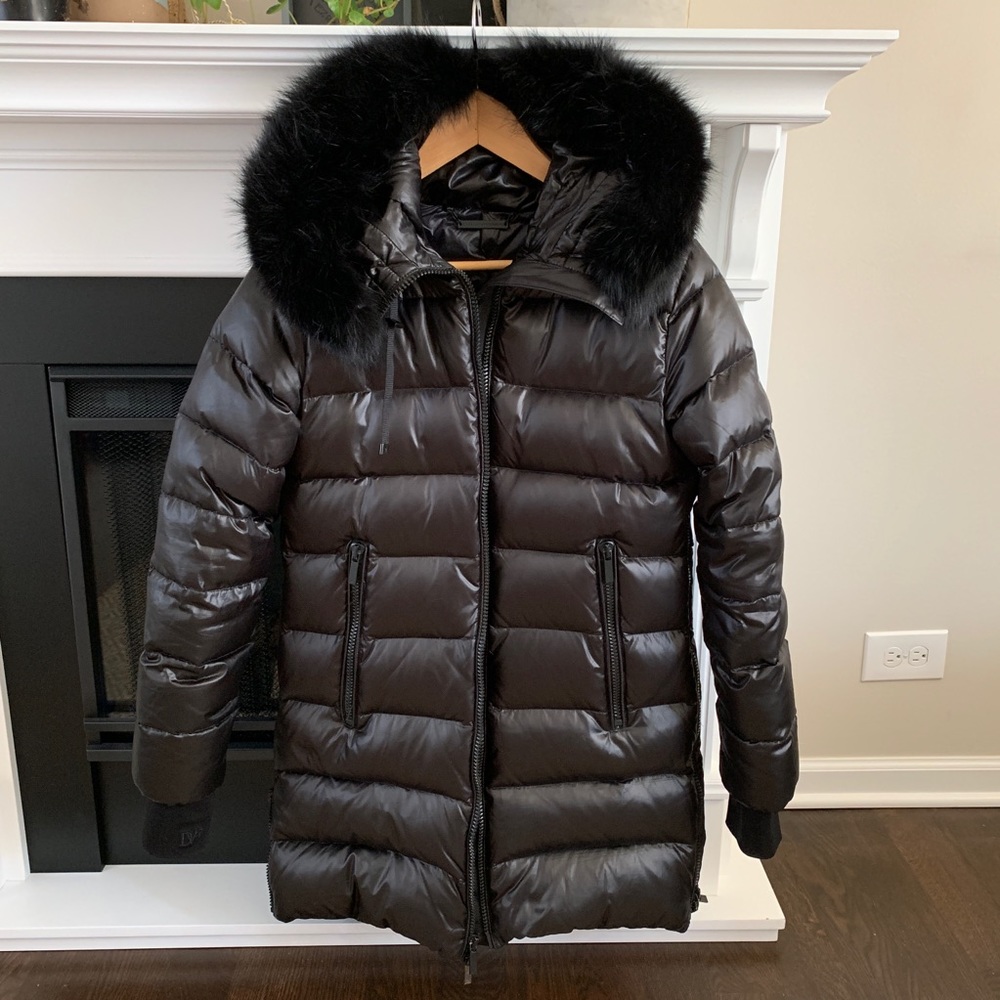 DVF Down Coat Jacket. Real Fox fur.